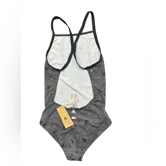 ADIDAS MARVEL Black Panther girls XL athletic cross back training swimsuit NWT - Picture 9 of 10